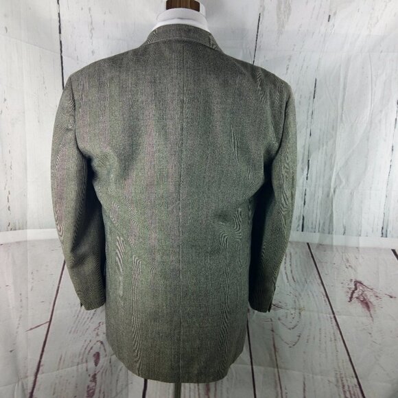 Nigel's By Nathan David Mark Shale 42R Olive Gray Plaid Suit Blazer Spor… - Picture 7 of 11